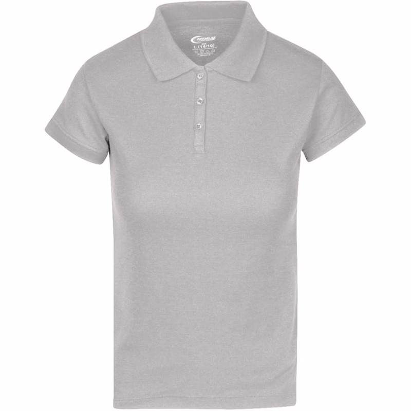 Juniors' Polo Uniform Shirts - Gray Size 2XL