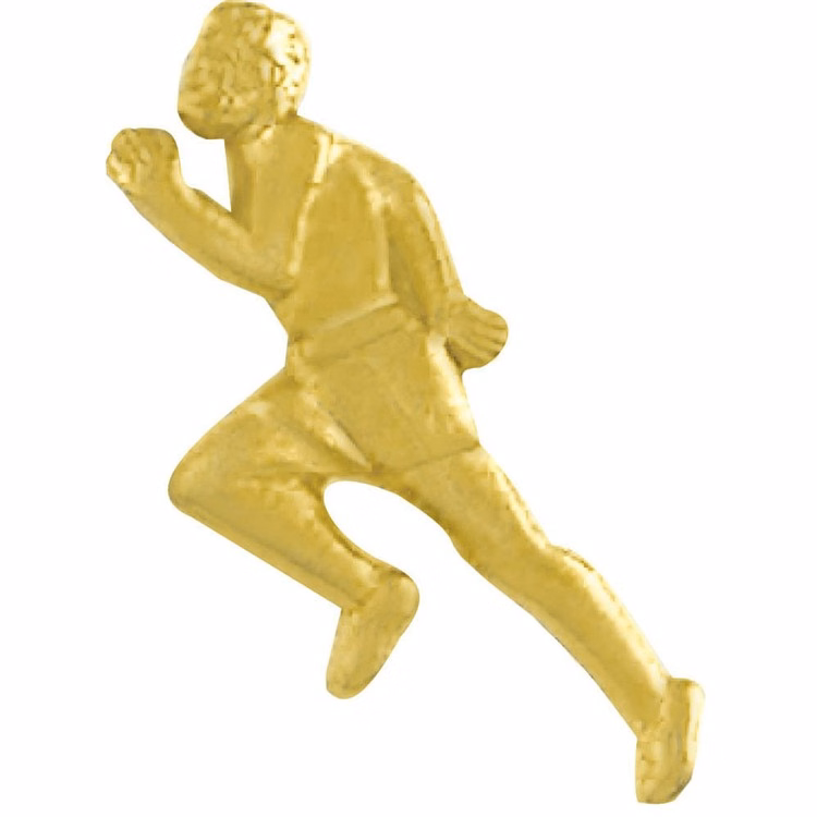 Track Bright Gold Chenille Lapel Pin