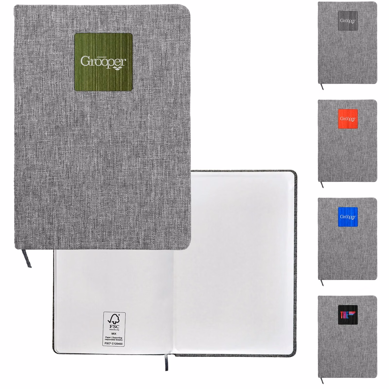 Heathered Recycled Notebook with Metal Accent