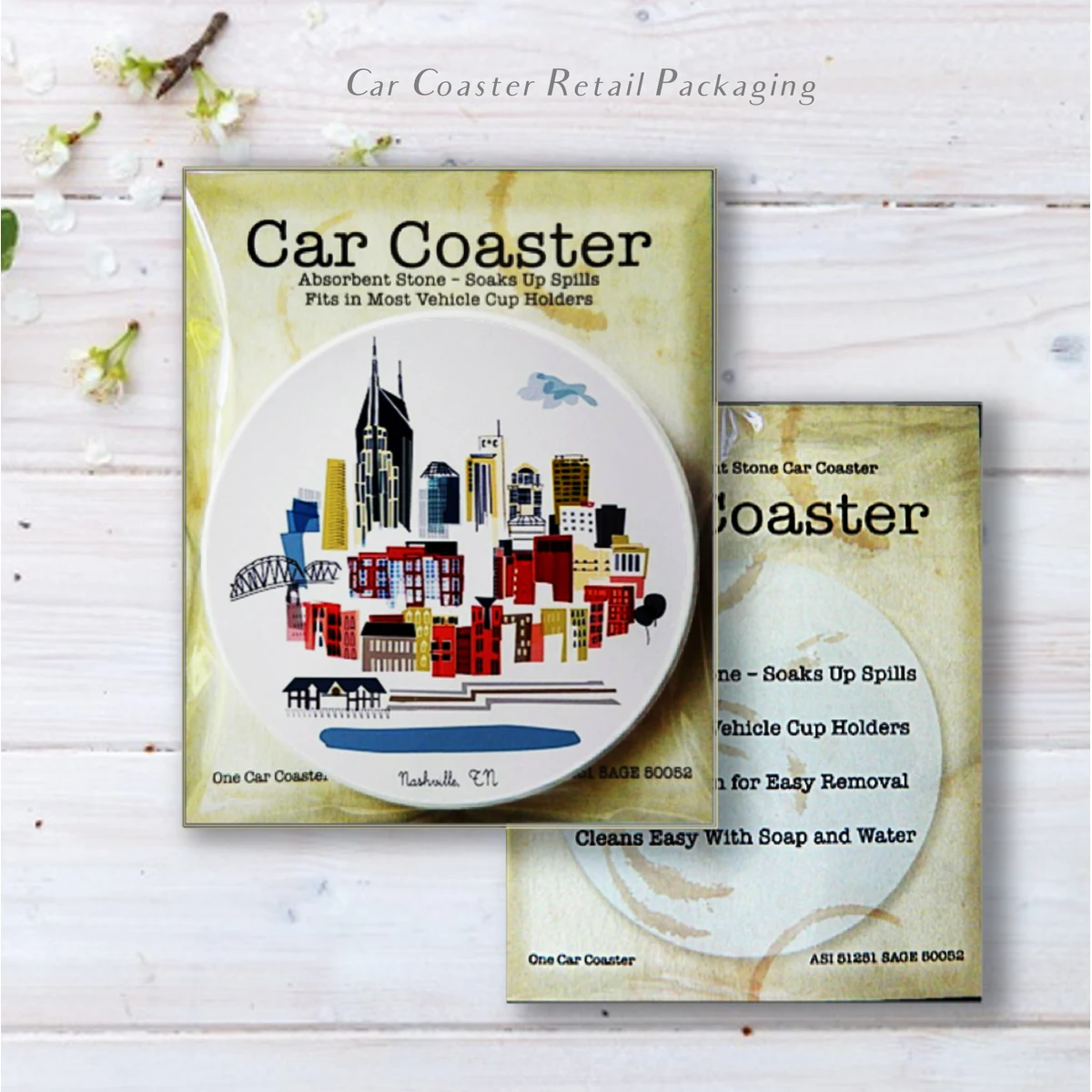 Car Coaster in Retail Packaging 1