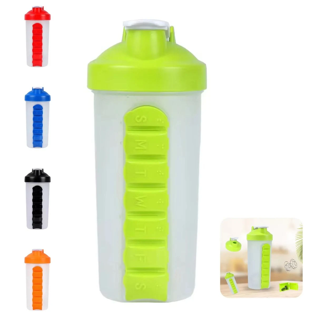 Shake Bottle with Pill Box 1