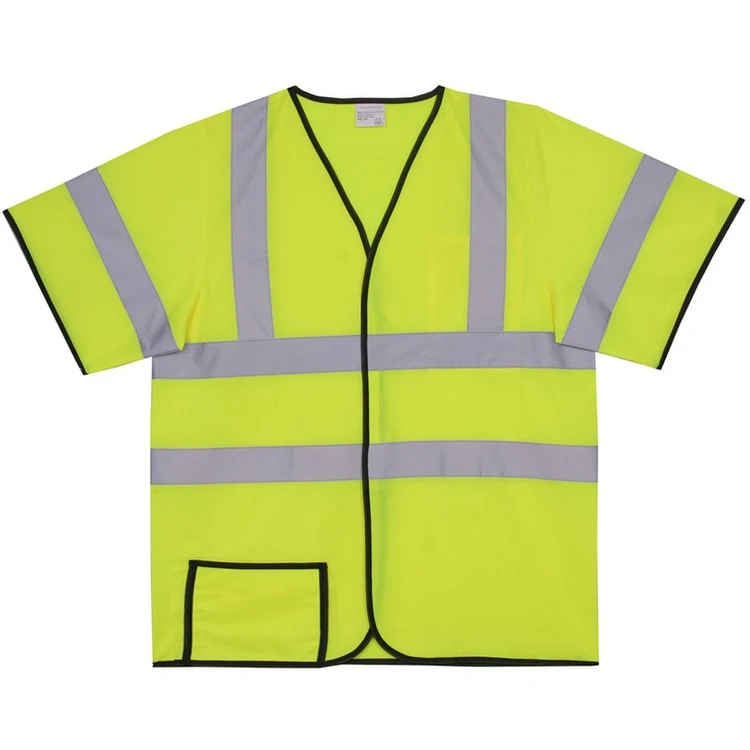 Polyester Yellow Solid Safety Short Sleeve Jersey SV185 1