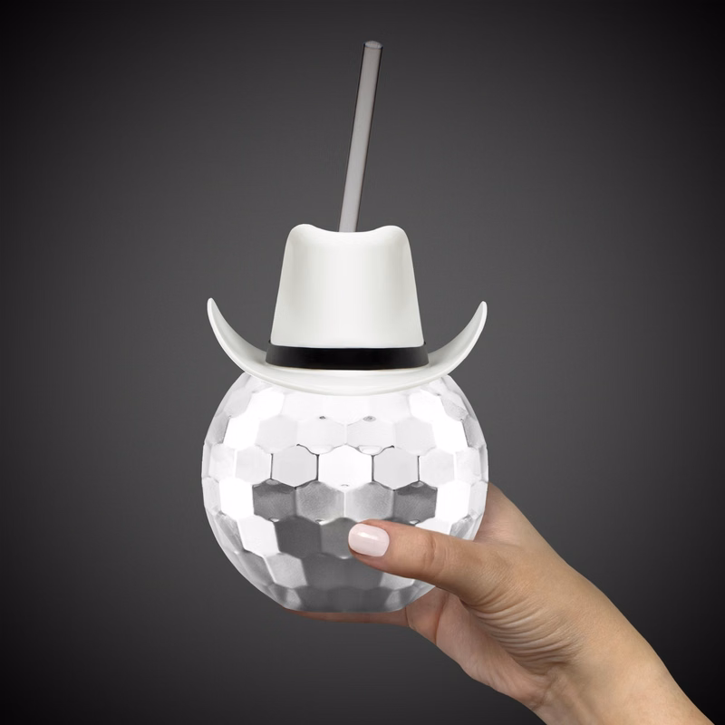Disco Ball Cup - Silver with White Hat(hat not assembled)