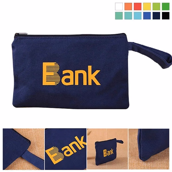 Custom Zip Cotton Canvas Pouch-5"x7-1/4"