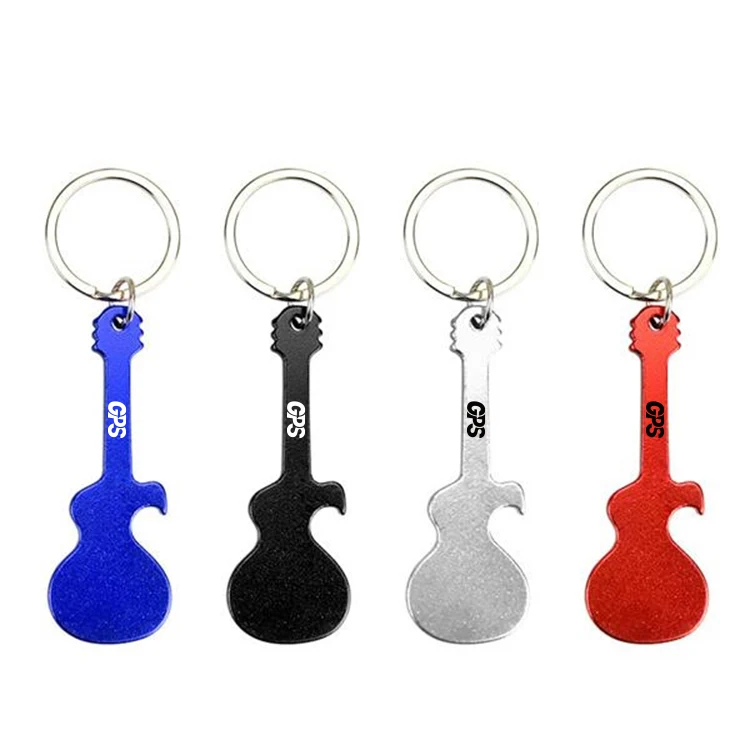 Guitar-shaped Bottle Opener Key Fob 1