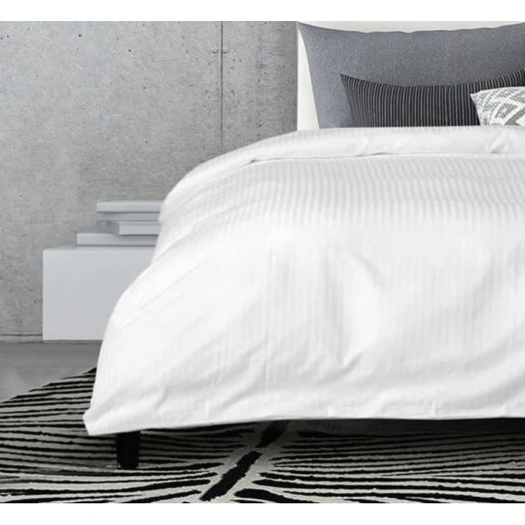 T250 Sateen Striped Duvet Cover, Full 1