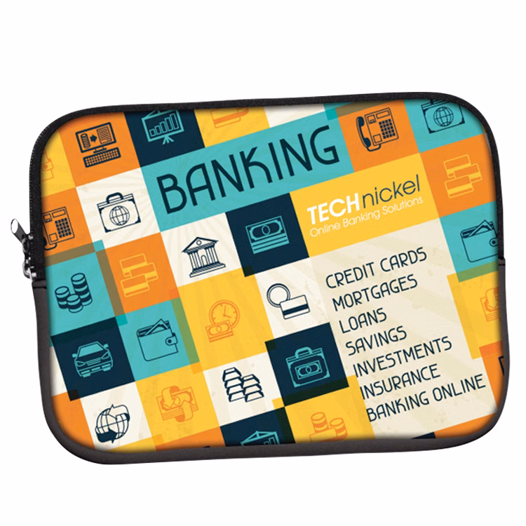 13" Neoprene Zippered Tablet Case- Full Color Front Side