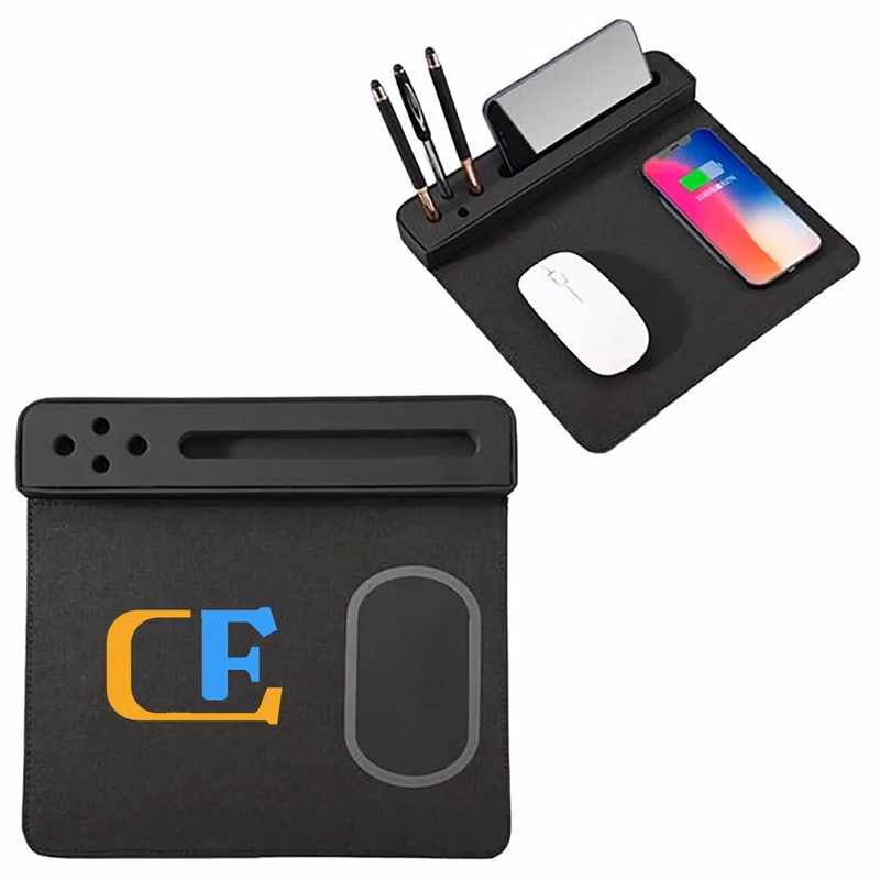 Wireless Charger Mouse Pad with Pen Holder