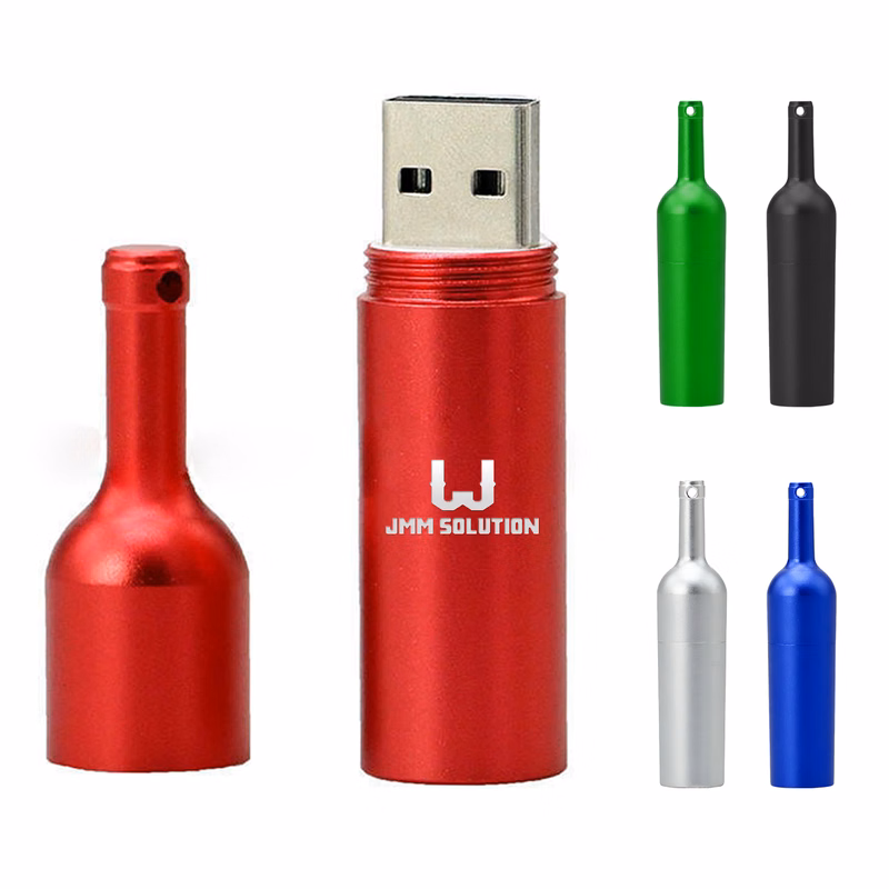 32G Metal Wine Bottle Shape USB Flash Drive