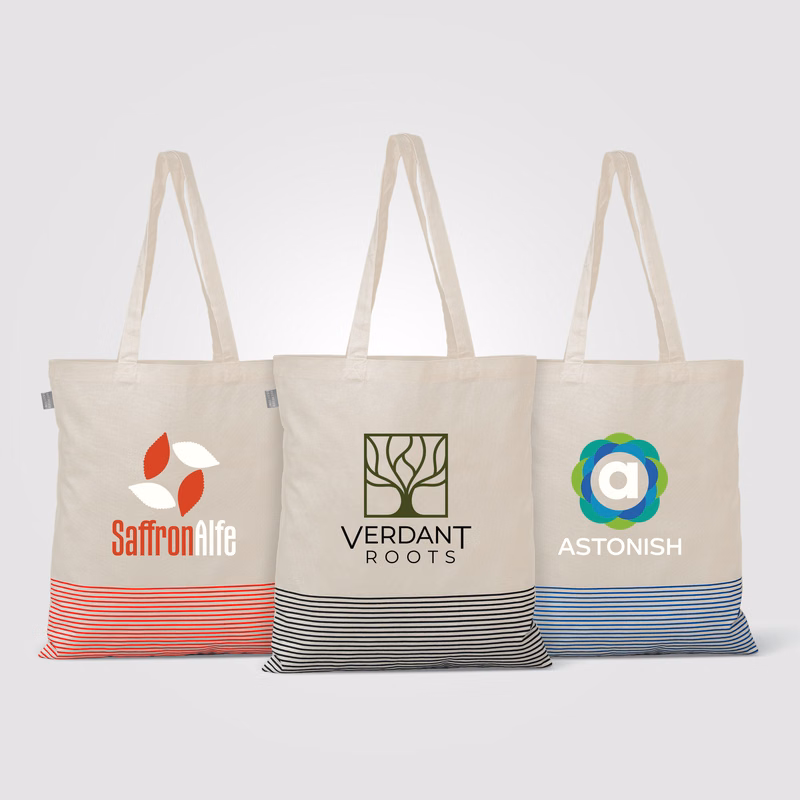 Aro Recycled 5oz Cotton Micro Stripe Tote Bag - 9.7L