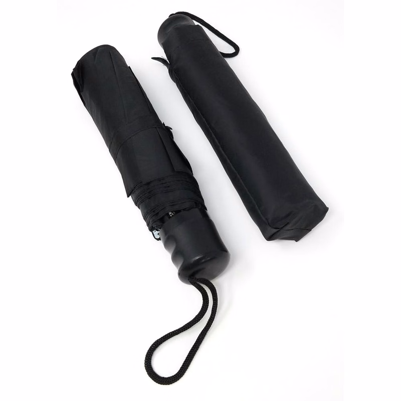 Mini Compact Umbrella - Black Collapsible 10''