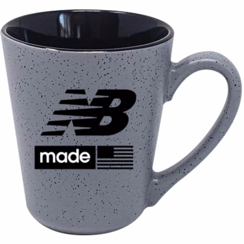 16 oz Firenze Funnel Black In - Grey Speckled Exterior Mug