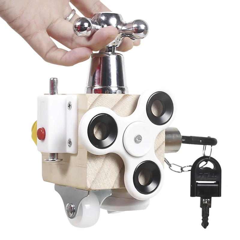 Wooden Busy Cube Sensory Fidget Toy 1
