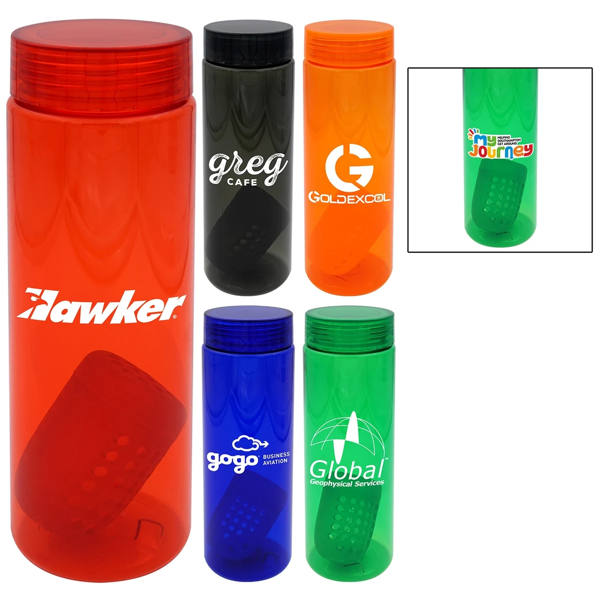 CLEAR VIEW 24 OZ. COLORFUL BOTTLE WITH FLOATING INFUSER 1