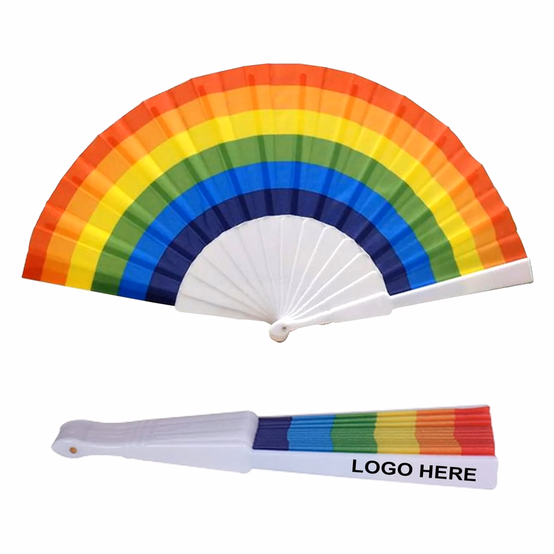 9" Rainbow Pride Folding Fan Outdoor Performance
