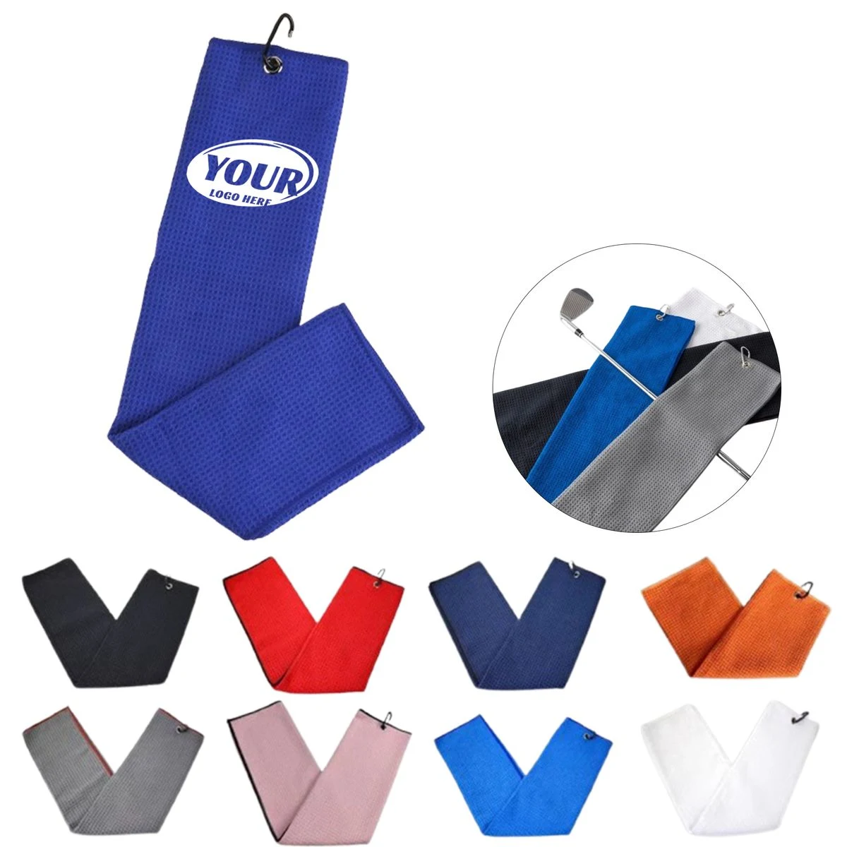 Microfiber Golf Towel With Carabiner Hook 1
