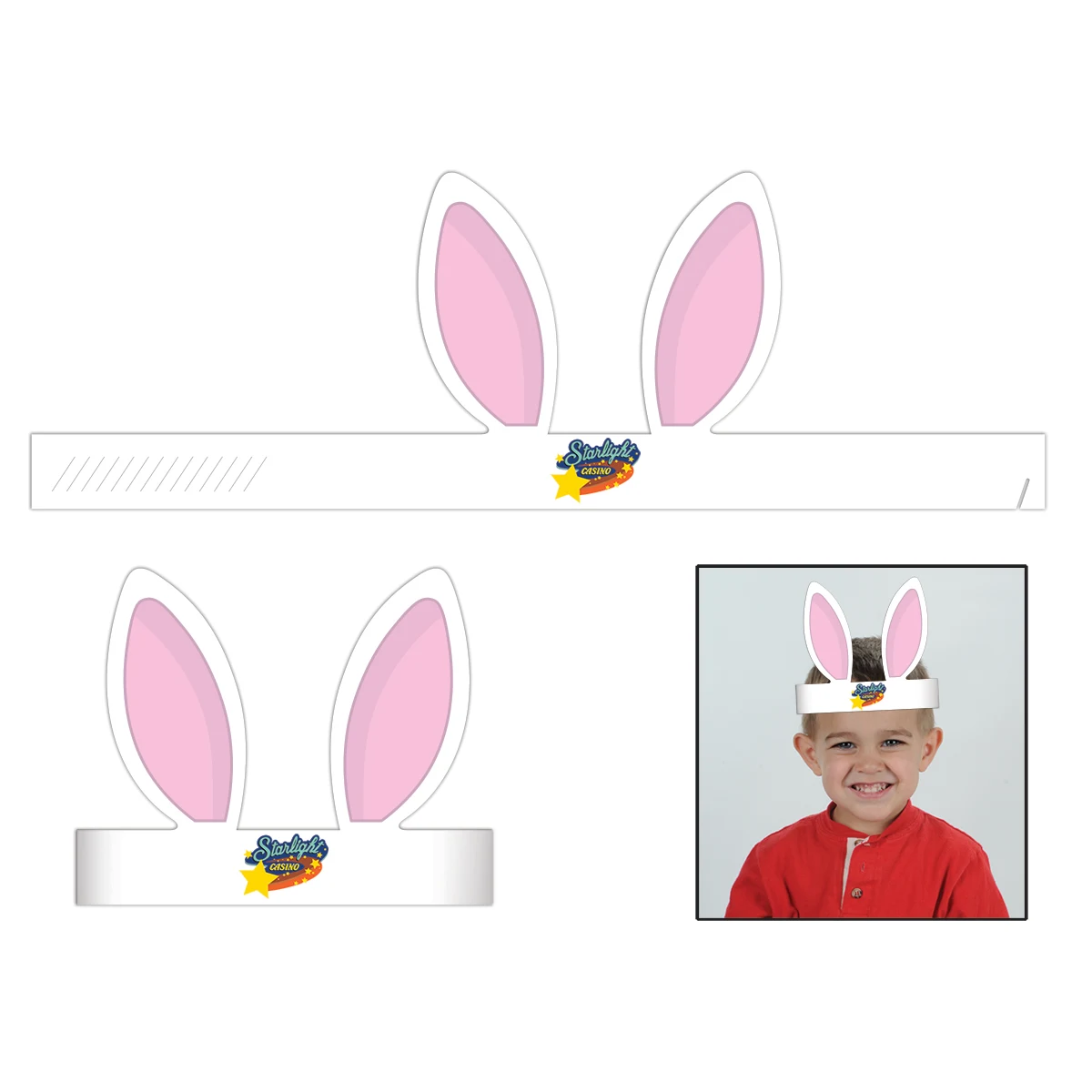 Custom Printed Paper Stock Bunny Ears Headband 1