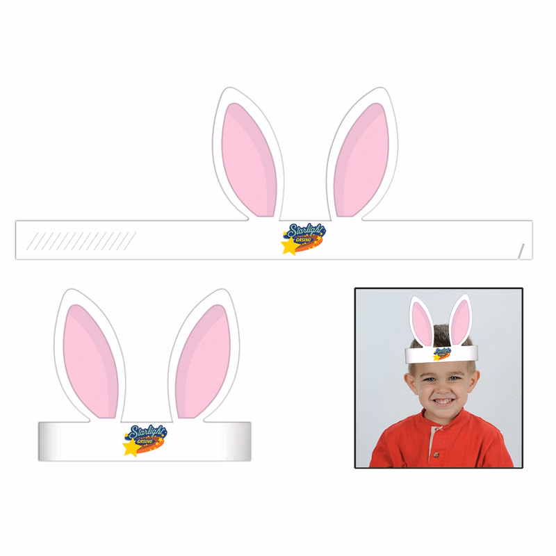 Custom Printed Paper Stock Bunny Ears Headband