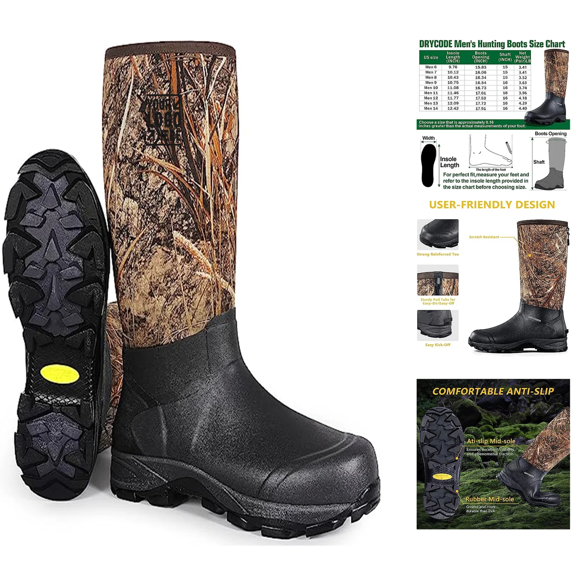 5.5mm Neoprene Insulated Waterproof Anti Slip Rain Boots 1