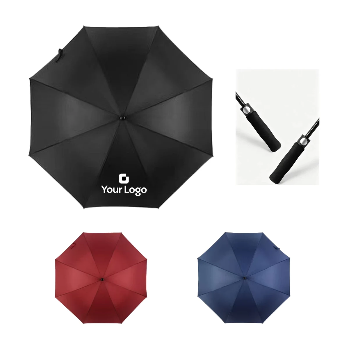 Golf Umbrella Semi-Auto Full Fiber Stick Logo Custom 1