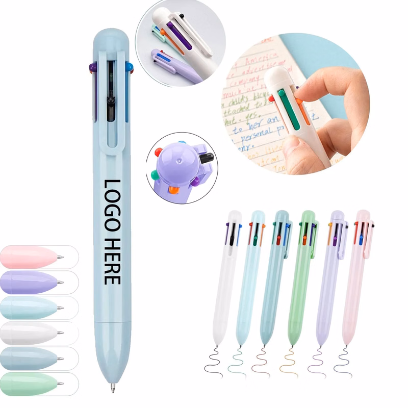 6 In 1 Retractable Macaron Ballpoint Pen