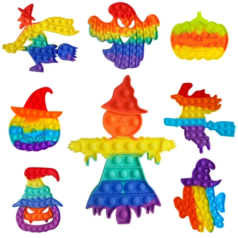 HalloweenPush Pop Bubble Fidget Luminous Sensory Squishy Toy 1