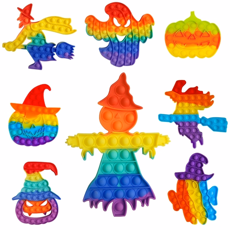 HalloweenPush Pop Bubble Fidget Luminous Sensory Squishy Toy