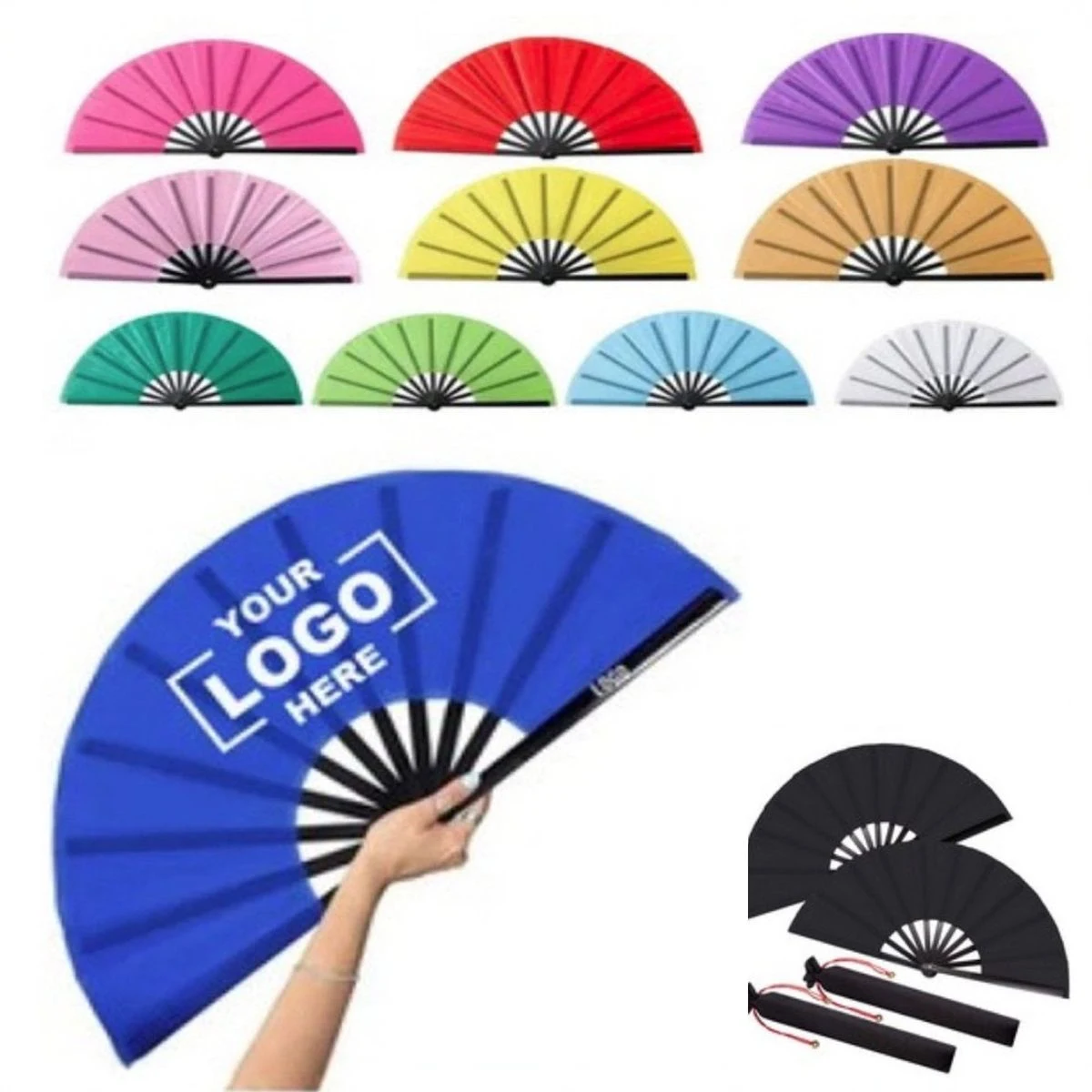 Black Bone Plastic Kung Fu Fan MOQ 20 PCS 1