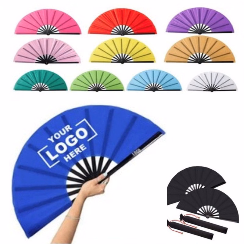 Black Bone Plastic Kung Fu Fan MOQ 20 PCS