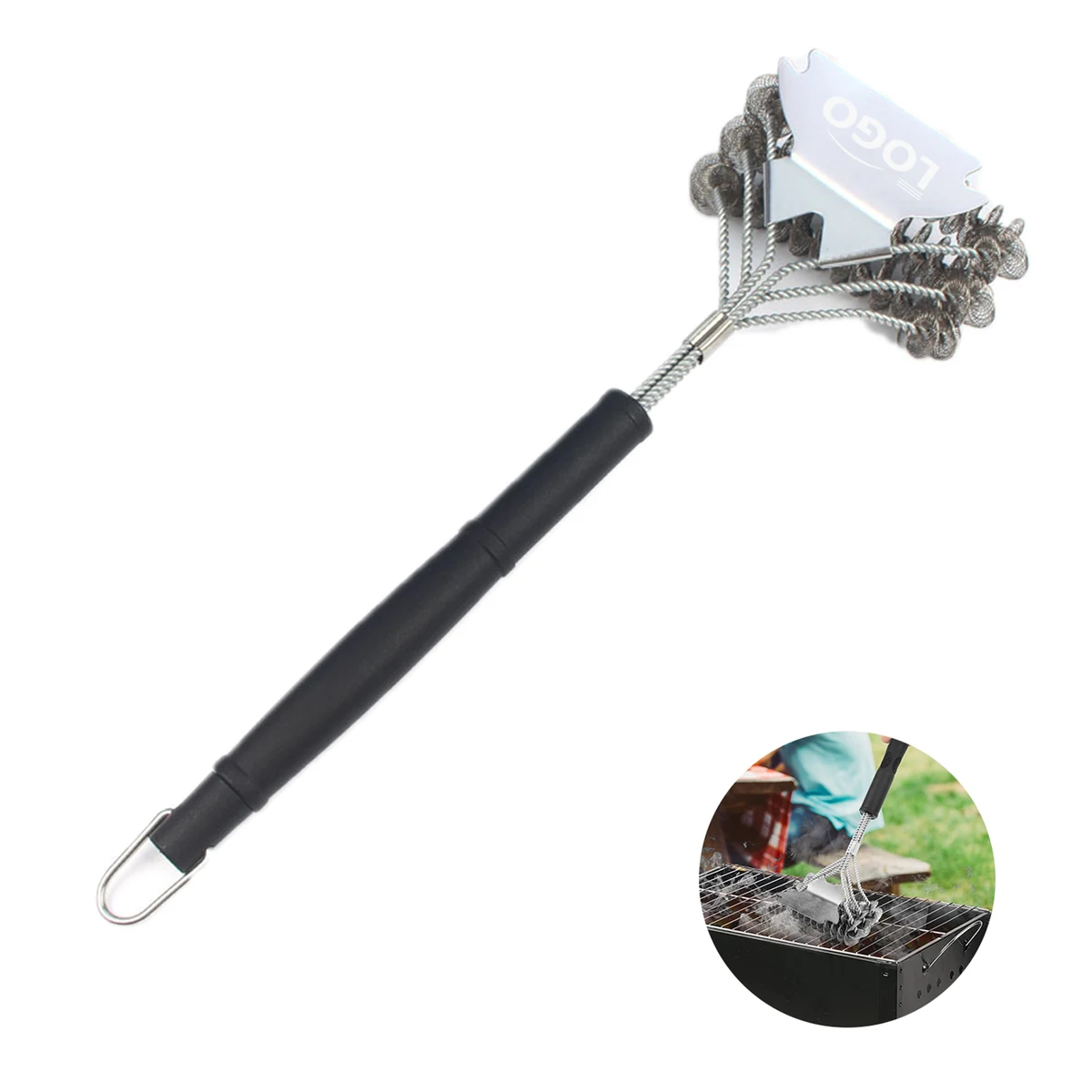 2-in-1 Bristle-Free Grill Brush - Scraper Included 1