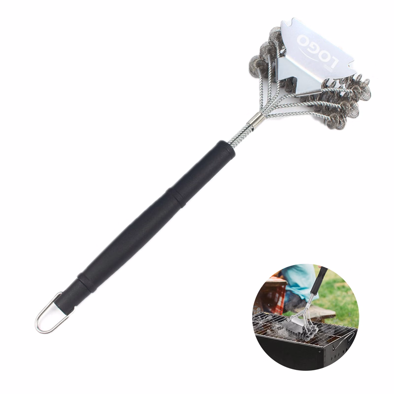 2-in-1 Bristle-Free Grill Brush - Scraper Included