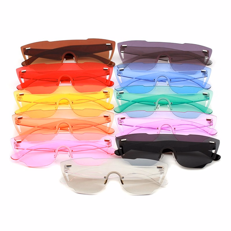 Oversized Rimless Carved Sunglasses