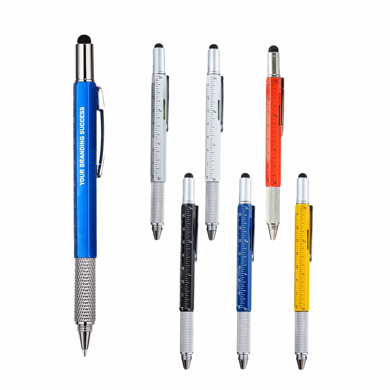 Multi-Tool Pen Ultimate Ruler Stylus Flat Water-Based 6-in-1