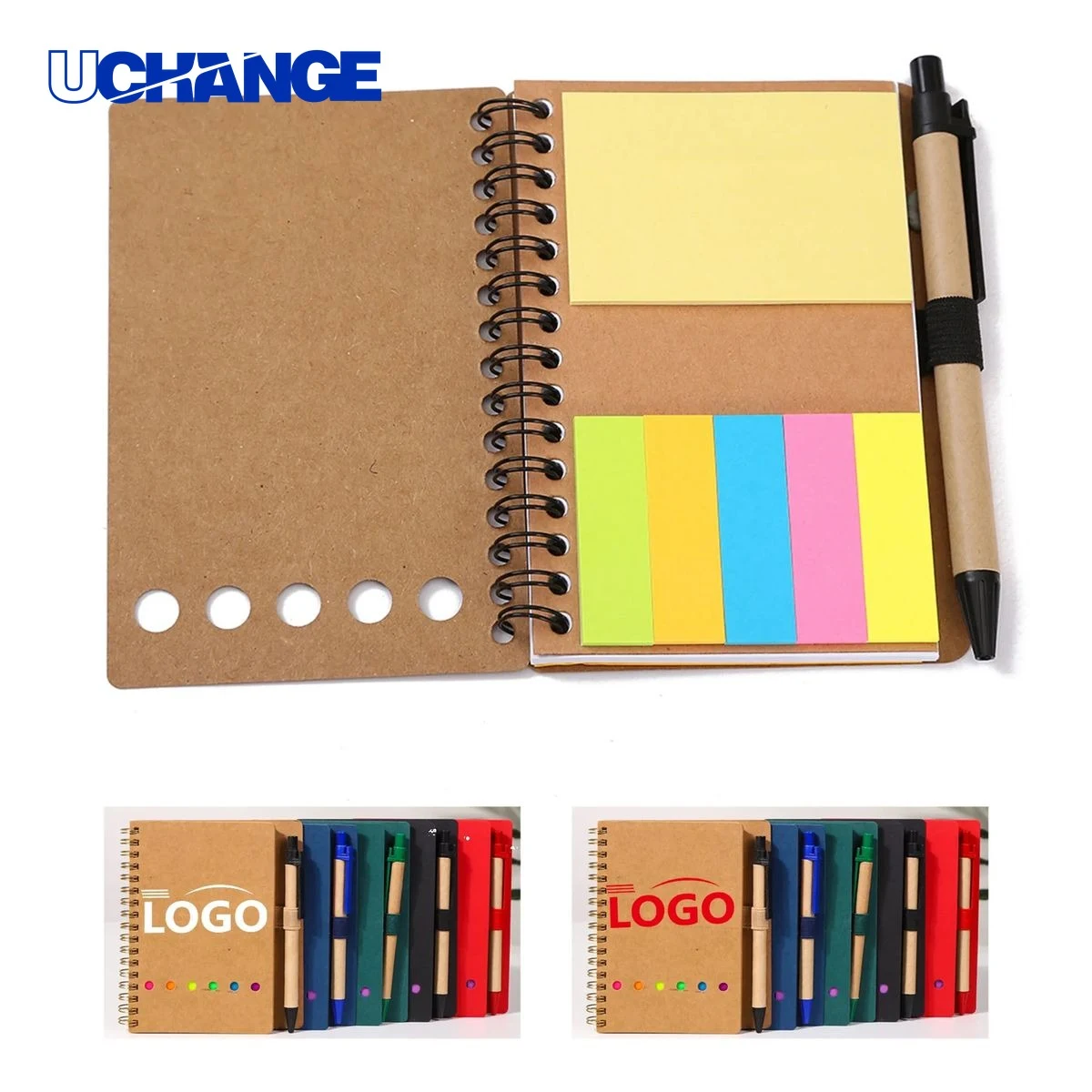 Spiral Lined Notebook with Pen and Sticky Notes 1
