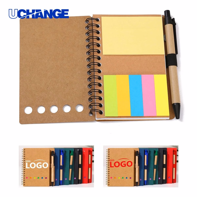 Spiral Lined Notebook with Pen and Sticky Notes