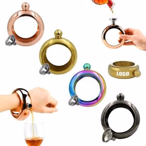 3.5oz Colored Stainless Steel Bracelet Flask With Tightly Sealed Cap