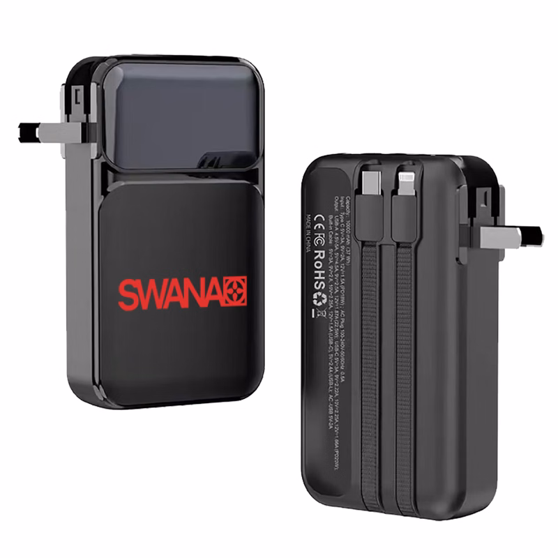 10,000 mAh Portable Charger w/Built In Wall Plug Power Bank