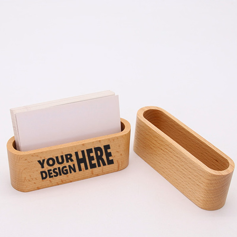 Creative Walnut Business Card Organizer Box
