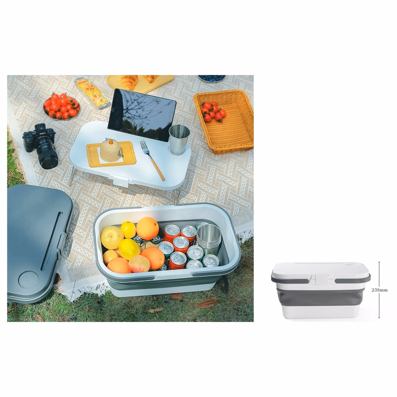 Collapsible Picnic Basket With Handle&Lid
