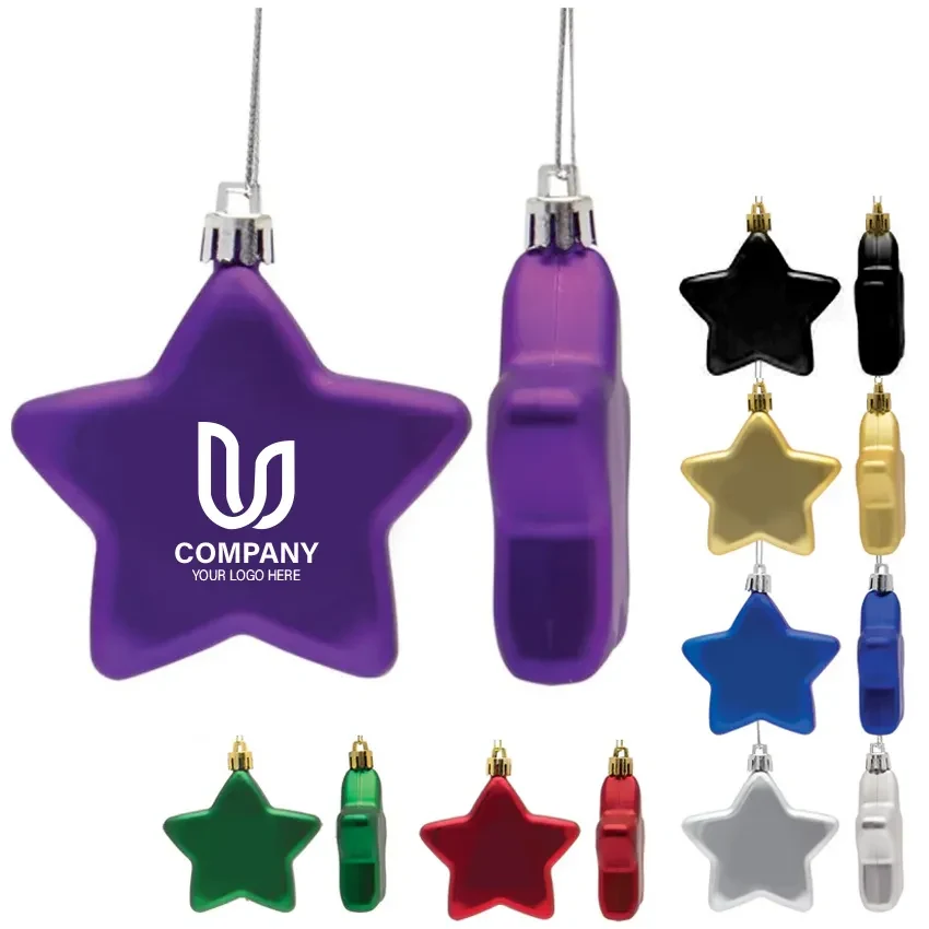 Custom Printed Star Ornaments -3.5" 1