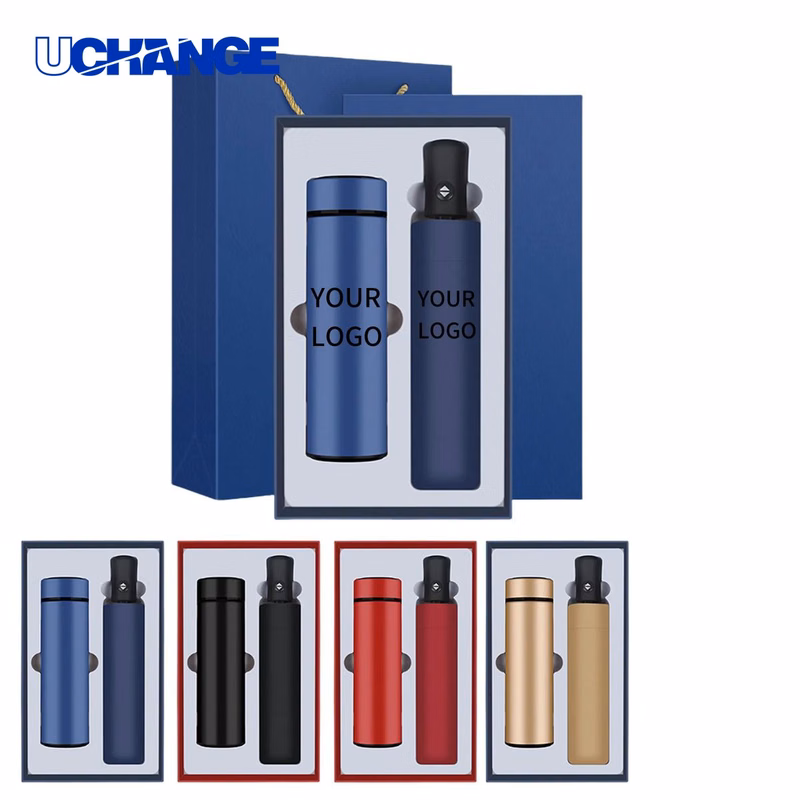 Thermos Bottle and Umbrella Gift Set Kit for Gifting