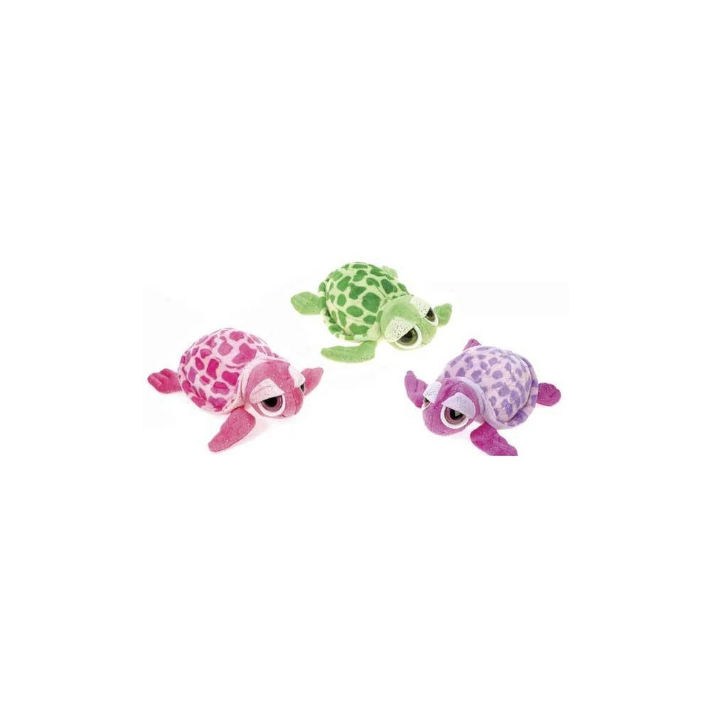 Big Eyed Turtle Plush Toy - 8" Glittered Assorted Colors 1