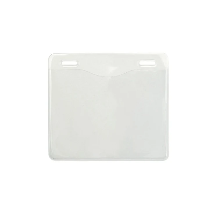 4.30" W x 3.90" H - Horizontal Clear Vinyl Badge Holder (Blank) 1