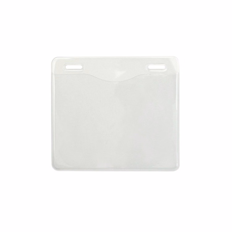 4.30" W x 3.90" H - Horizontal Clear Vinyl Badge Holder (Blank)
