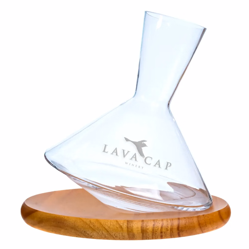 Wine Decanter with Wooden Base