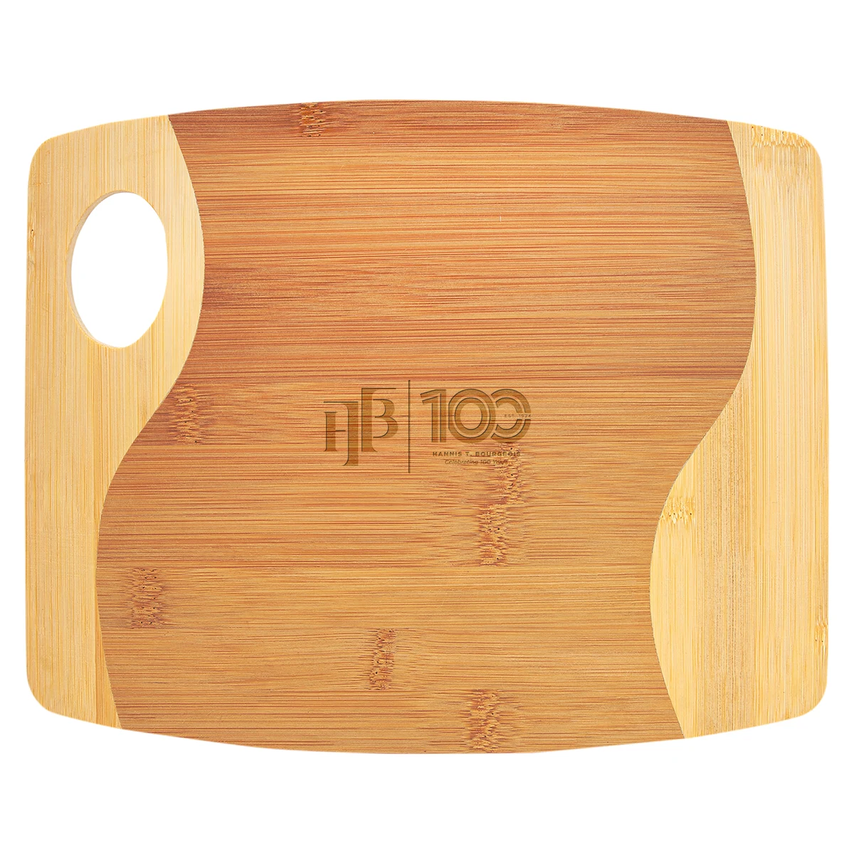 13" x 11" Bamboo Two Tone Cutting Board w/ Handle 1