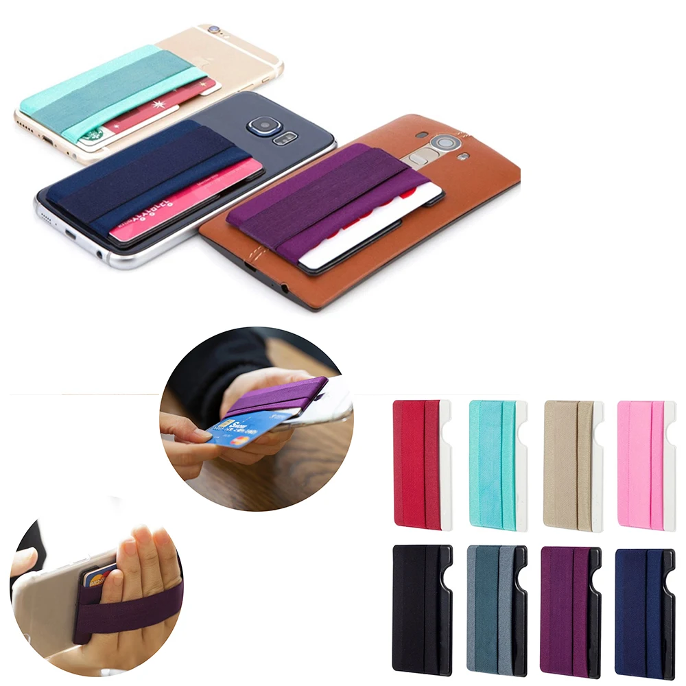 Elastic Phone Wallet With Hand Strap Secure holder 1