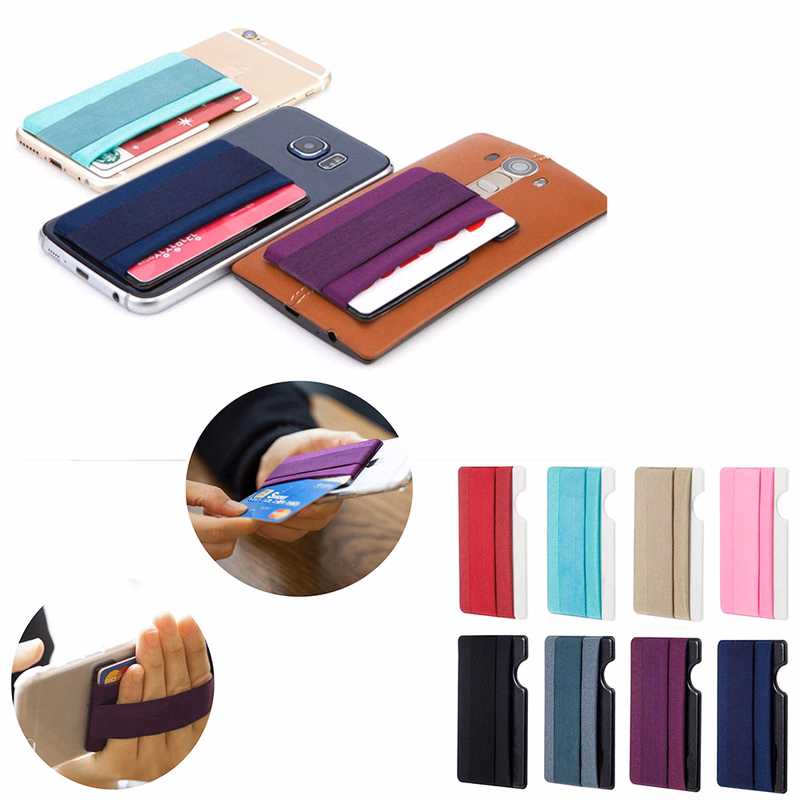 Elastic Phone Wallet With Hand Strap Secure holder