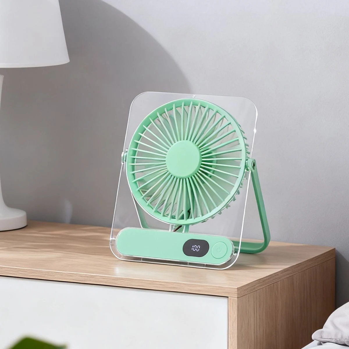 5 Speed Adjustable Rechargeable Desktop Fan 1