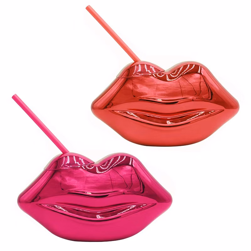 Lip Shaped Cup With Straw